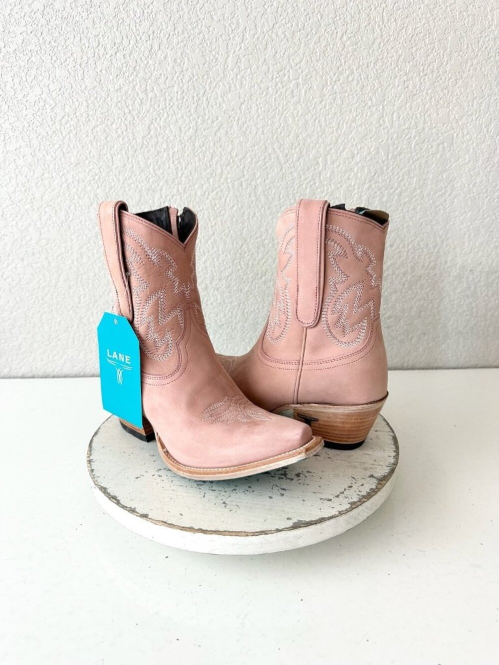 Lane Boots SMOKESHOW Pink Cowboy Booties Western Cowgirl Womens Short Ankle 7.5